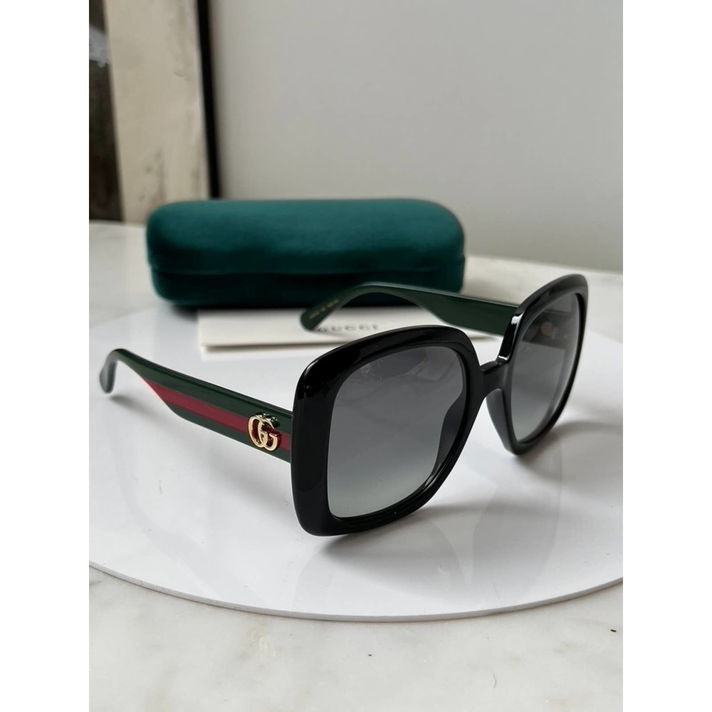 NEW GUCCI GG0713S Black Striped Arm Sunglasses $435 - Picture 7 of 10